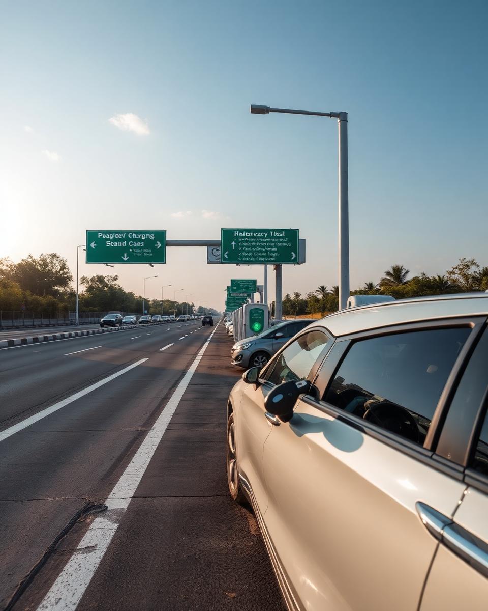 Highway-side EV charging corridor